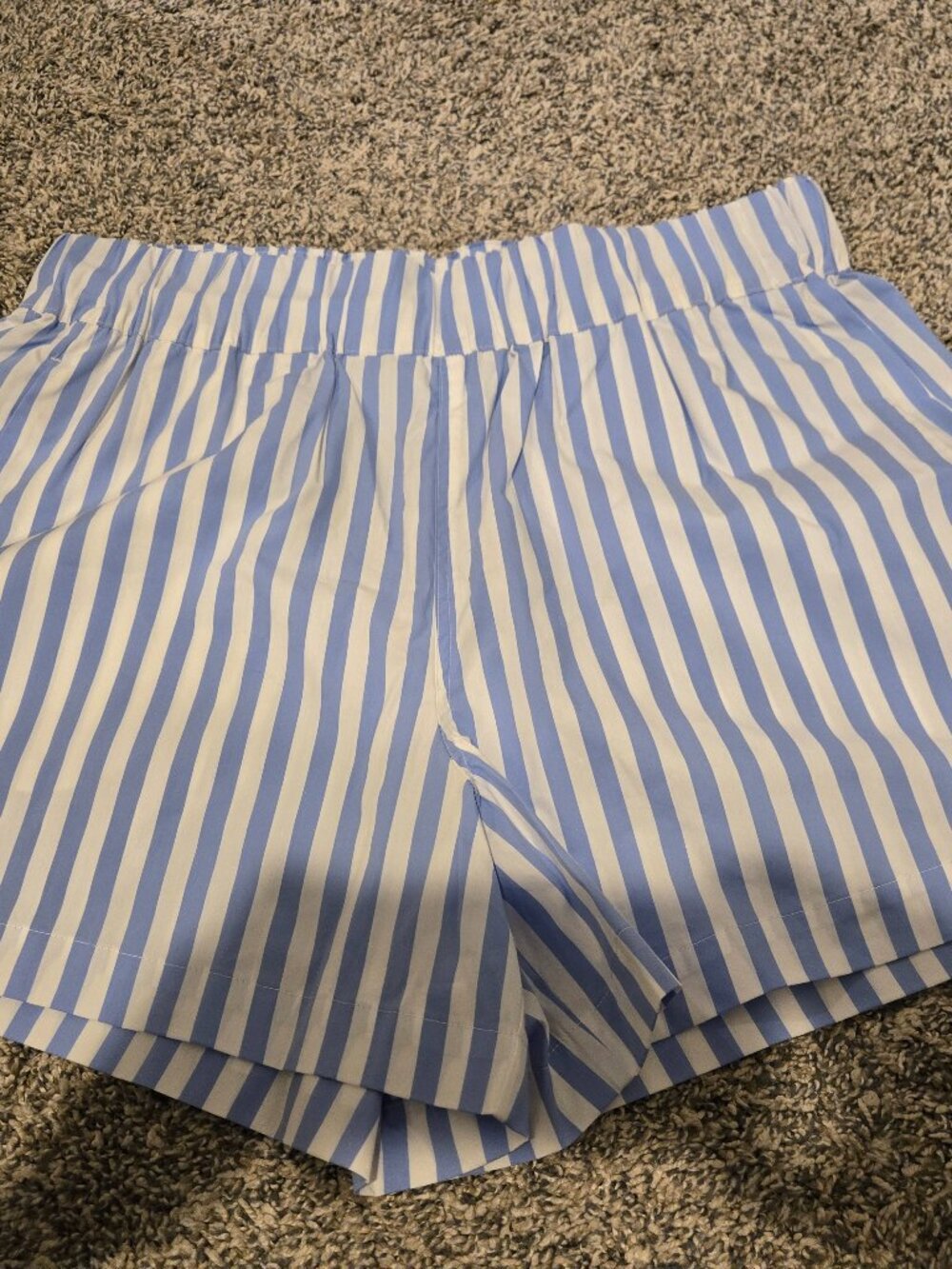 AYR Staycation High Rise Pull On Shorts Blue White Stripe XL